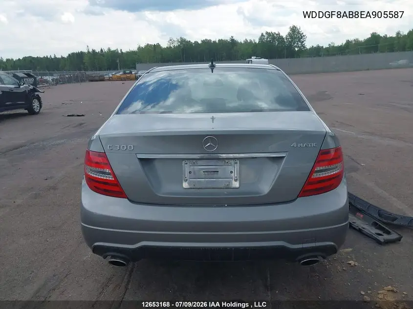 2014 Mercedes-Benz C 300 4Matic VIN: WDDGF8AB8EA905587 Lot: 12653168x