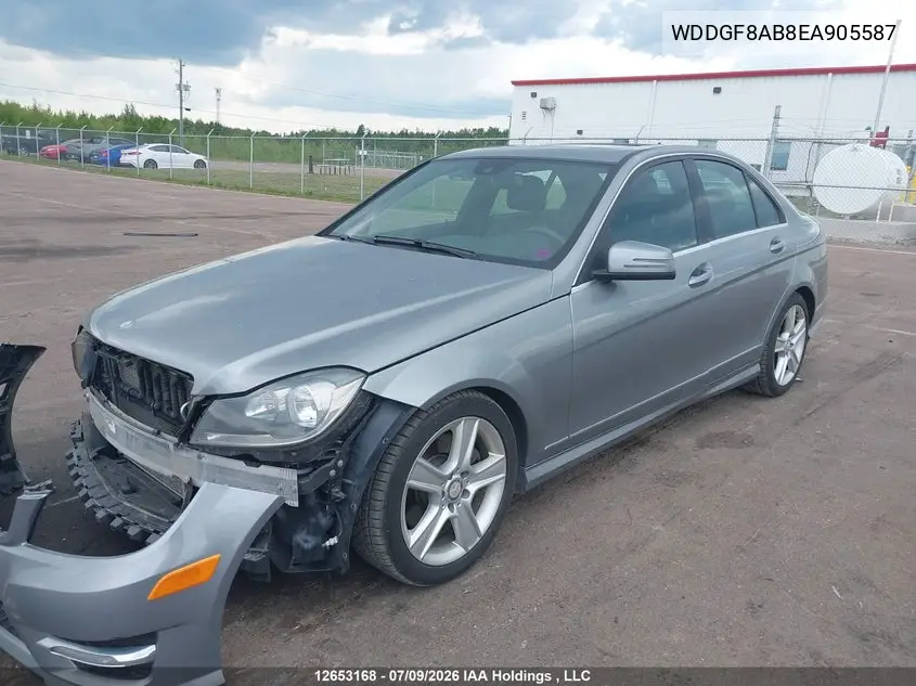 2014 Mercedes-Benz C 300 4Matic VIN: WDDGF8AB8EA905587 Lot: 12653168x
