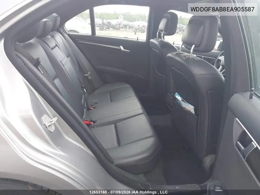 2014 Mercedes-Benz C 300 4Matic VIN: WDDGF8AB8EA905587 Lot: 12653168x