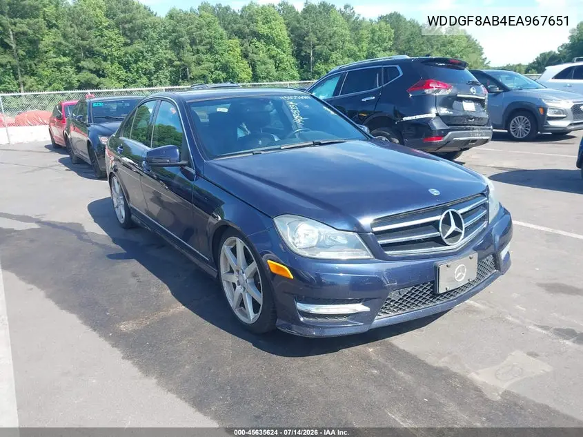 2014 Mercedes-Benz C 300 Sport 4Matic VIN: WDDGF8AB4EA967651 Lot: 45635624