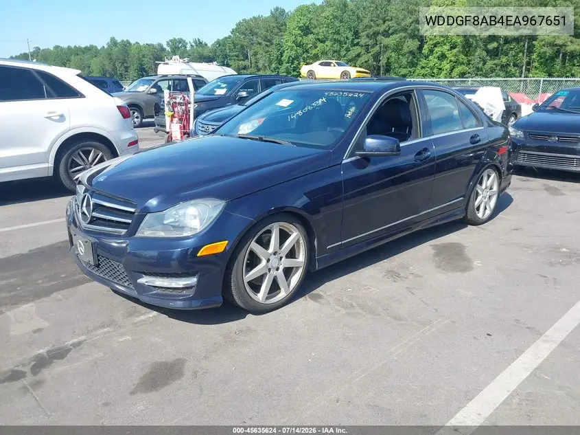 2014 Mercedes-Benz C 300 Sport 4Matic VIN: WDDGF8AB4EA967651 Lot: 45635624