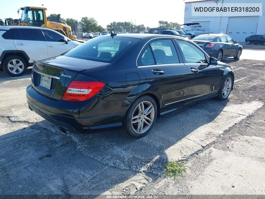 2014 Mercedes-Benz C 300 Sport 4Matic VIN: WDDGF8AB1ER318200 Lot: 45655698