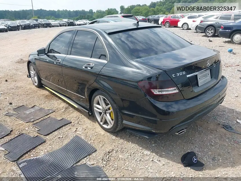 2014 Mercedes-Benz C 300 Sport 4Matic VIN: WDDGF8AB0ER325347 Lot: 45678093