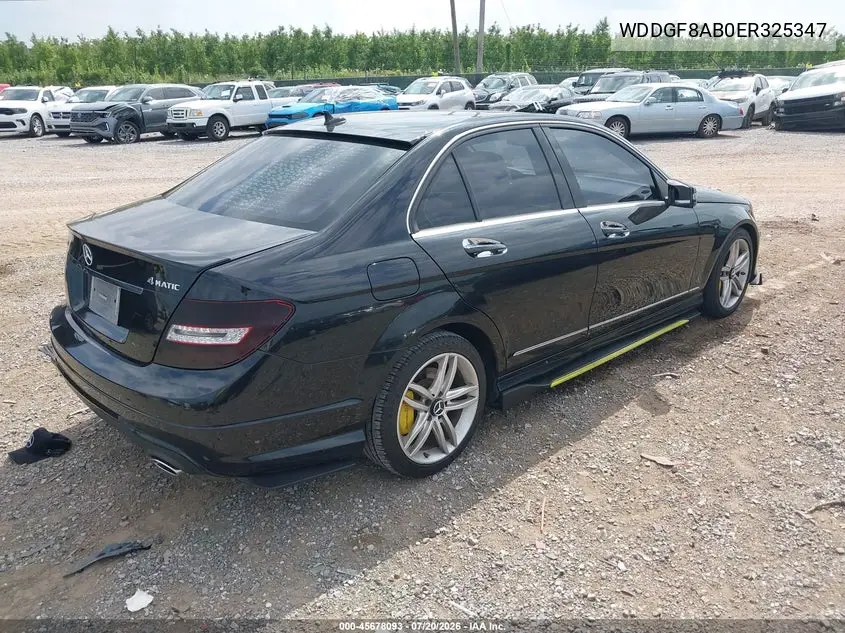 2014 Mercedes-Benz C 300 Sport 4Matic VIN: WDDGF8AB0ER325347 Lot: 45678093
