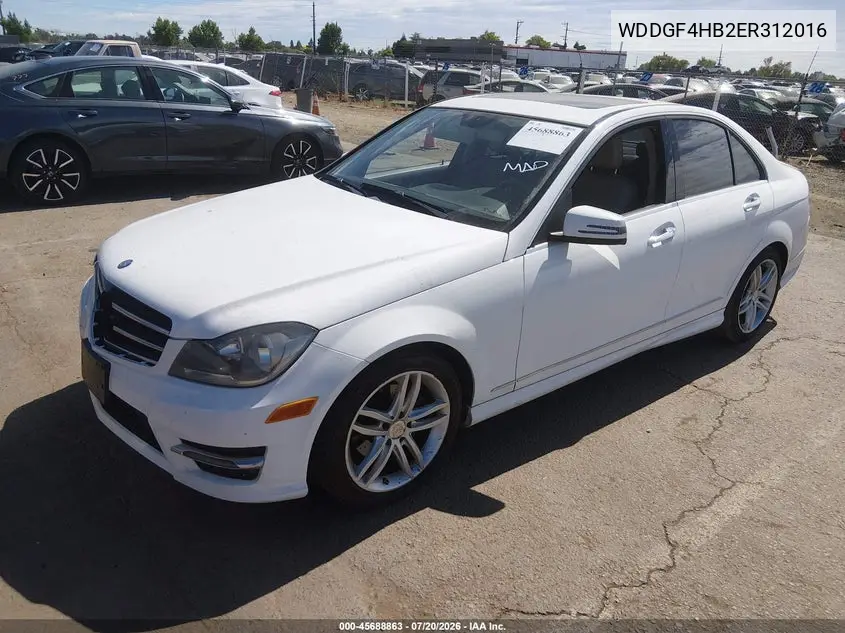 2014 Mercedes-Benz C 250 Sport VIN: WDDGF4HB2ER312016 Lot: 45688863
