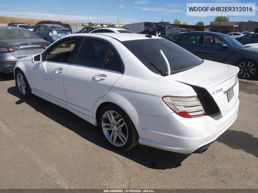 2014 Mercedes-Benz C 250 Sport VIN: WDDGF4HB2ER312016 Lot: 45688863