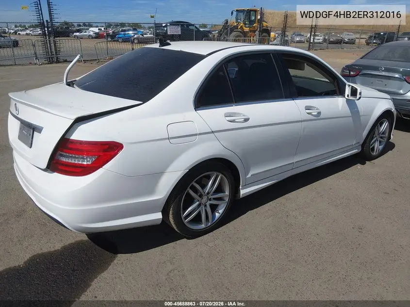 2014 Mercedes-Benz C 250 Sport VIN: WDDGF4HB2ER312016 Lot: 45688863