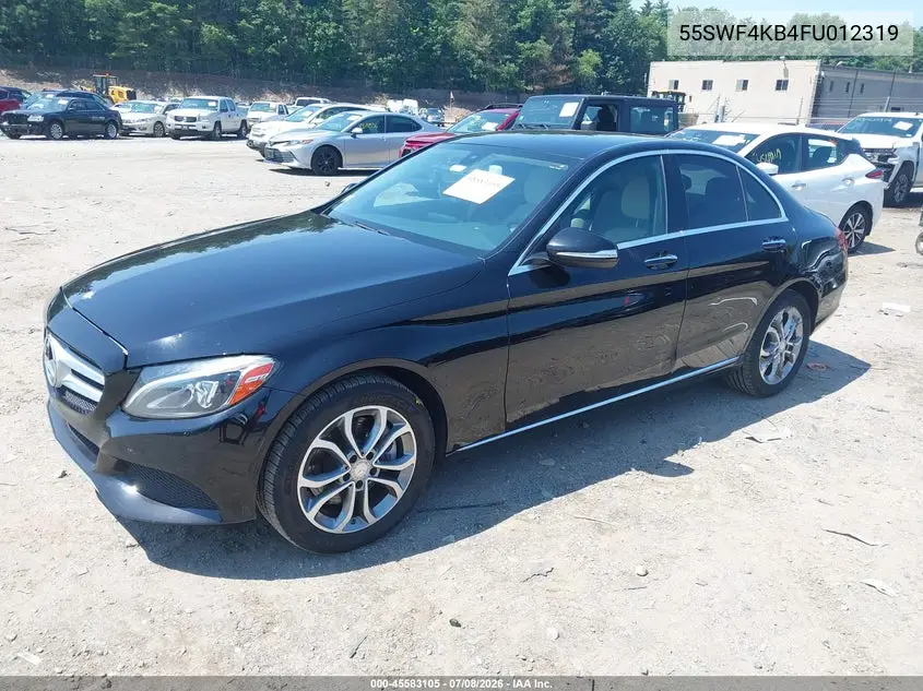 2015 Mercedes-Benz C 300 4Matic VIN: 55SWF4KB4FU012319 Lot: 45583105