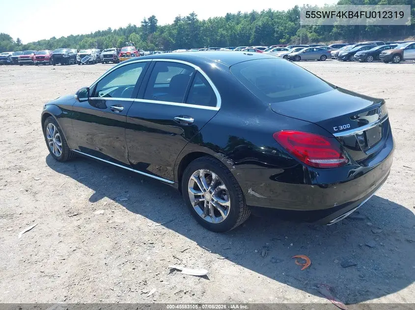 2015 Mercedes-Benz C 300 4Matic VIN: 55SWF4KB4FU012319 Lot: 45583105