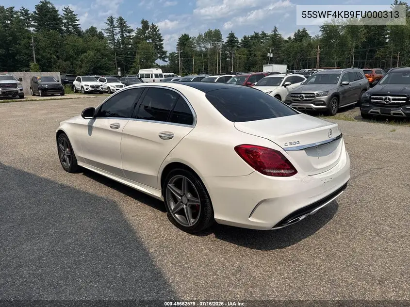 2015 Mercedes-Benz C 300 Sport 4Matic VIN: 55SWF4KB9FU000313 Lot: 45662579