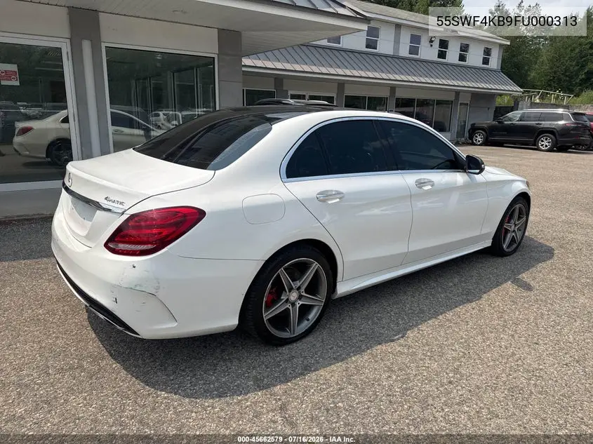 2015 Mercedes-Benz C 300 Sport 4Matic VIN: 55SWF4KB9FU000313 Lot: 45662579