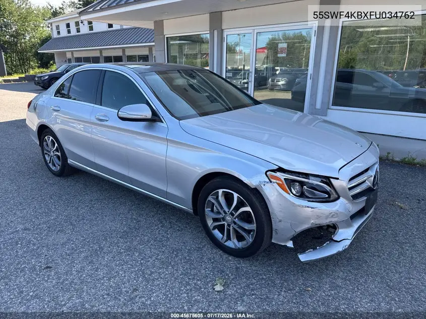 2015 Mercedes-Benz C 300 4Matic VIN: 55SWF4KBXFU034762 Lot: 45675605