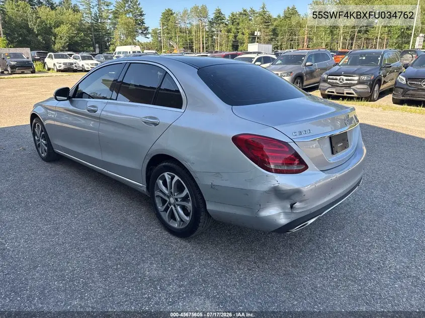 2015 Mercedes-Benz C 300 4Matic VIN: 55SWF4KBXFU034762 Lot: 45675605