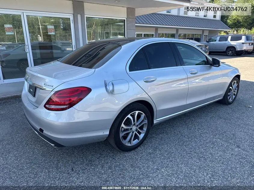2015 Mercedes-Benz C 300 4Matic VIN: 55SWF4KBXFU034762 Lot: 45675605