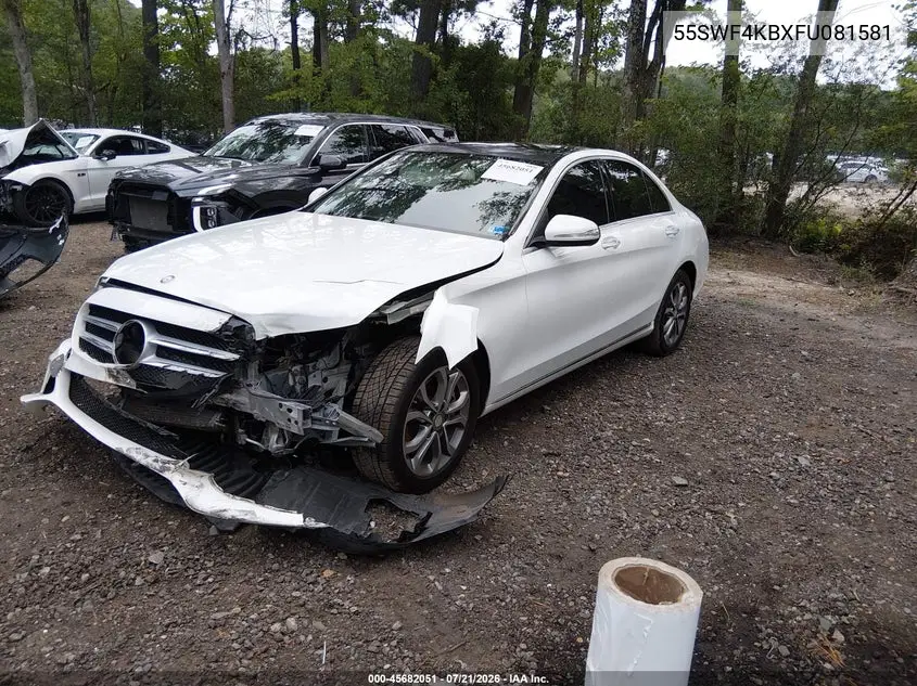 2015 Mercedes-Benz C 300 4Matic VIN: 55SWF4KBXFU081581 Lot: 45682051