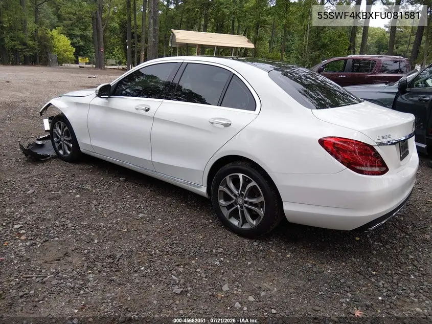 2015 Mercedes-Benz C 300 4Matic VIN: 55SWF4KBXFU081581 Lot: 45682051