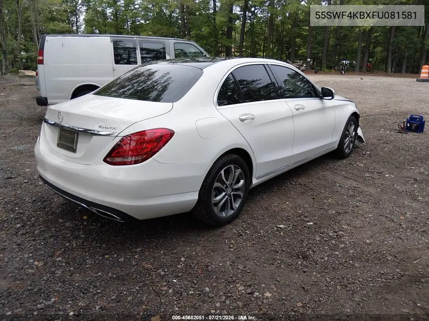2015 Mercedes-Benz C 300 4Matic VIN: 55SWF4KBXFU081581 Lot: 45682051