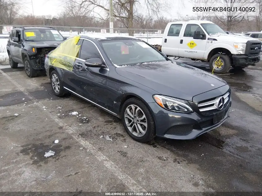 55SWF4KB4GU140092 2016 Mercedes-Benz C 300 4Matic