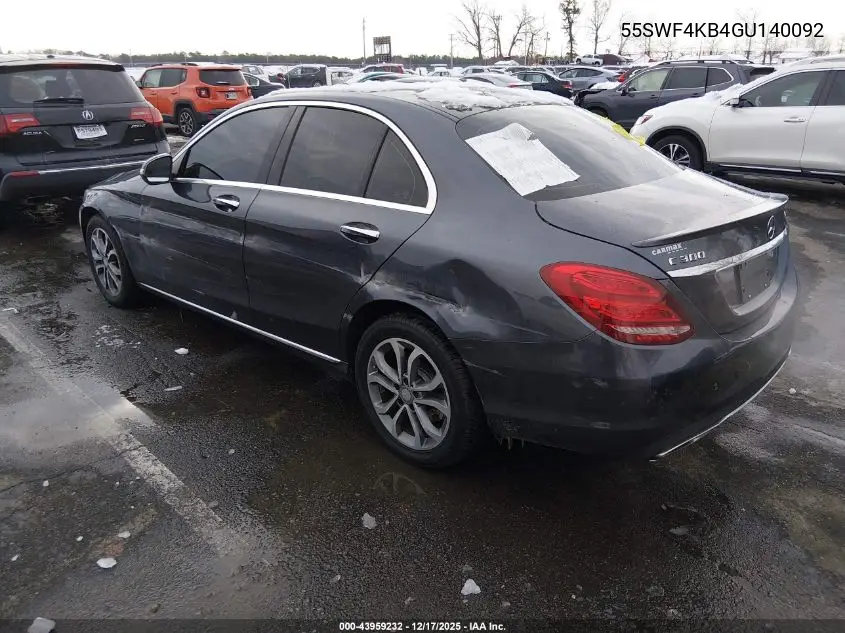 55SWF4KB4GU140092 2016 Mercedes-Benz C 300 4Matic