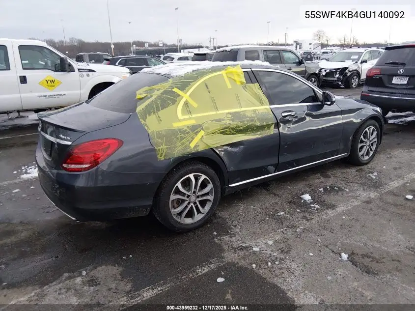55SWF4KB4GU140092 2016 Mercedes-Benz C 300 4Matic