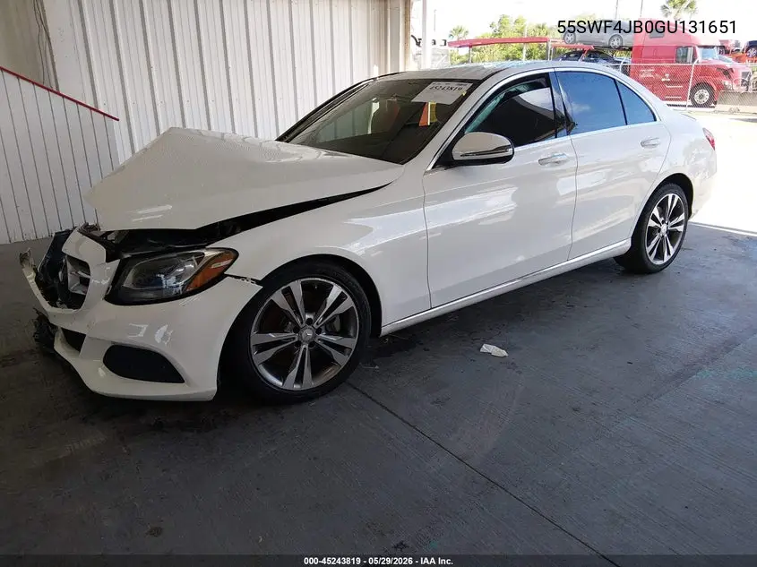 2016 Mercedes-Benz C 300 VIN: 55SWF4JB0GU131651 Lot: 45243819