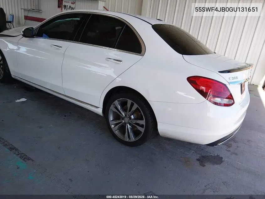 2016 Mercedes-Benz C 300 VIN: 55SWF4JB0GU131651 Lot: 45243819