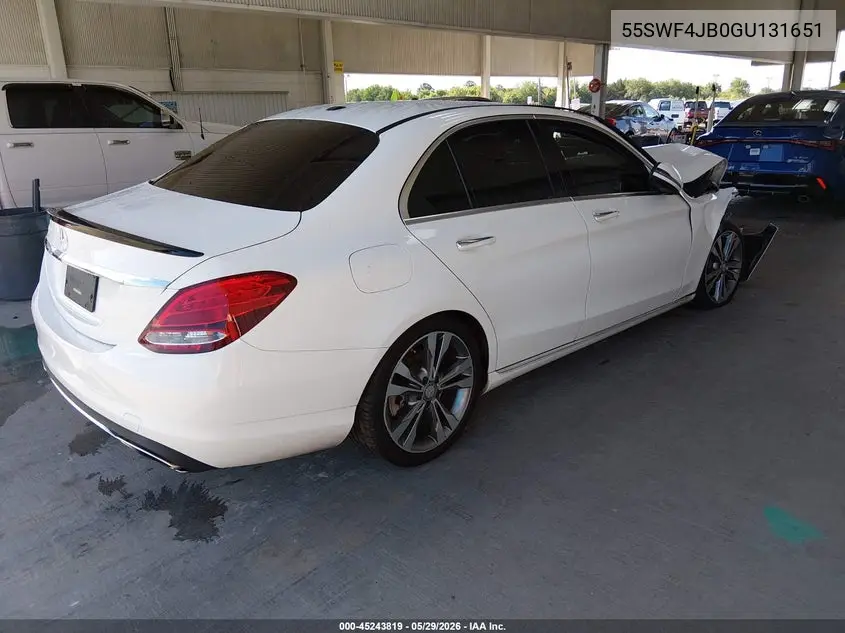 2016 Mercedes-Benz C 300 VIN: 55SWF4JB0GU131651 Lot: 45243819