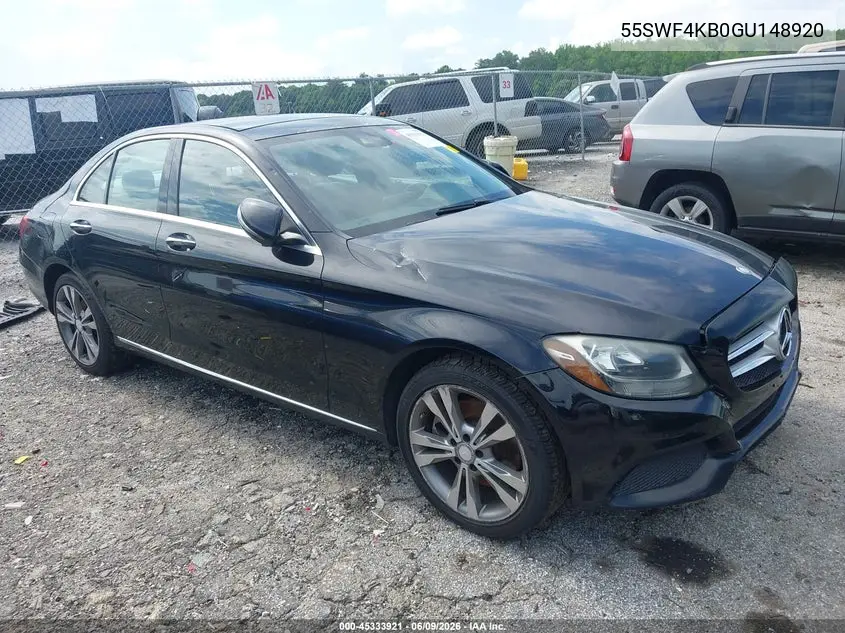 2016 Mercedes-Benz C 300 4Matic VIN: 55SWF4KB0GU148920 Lot: 45333921