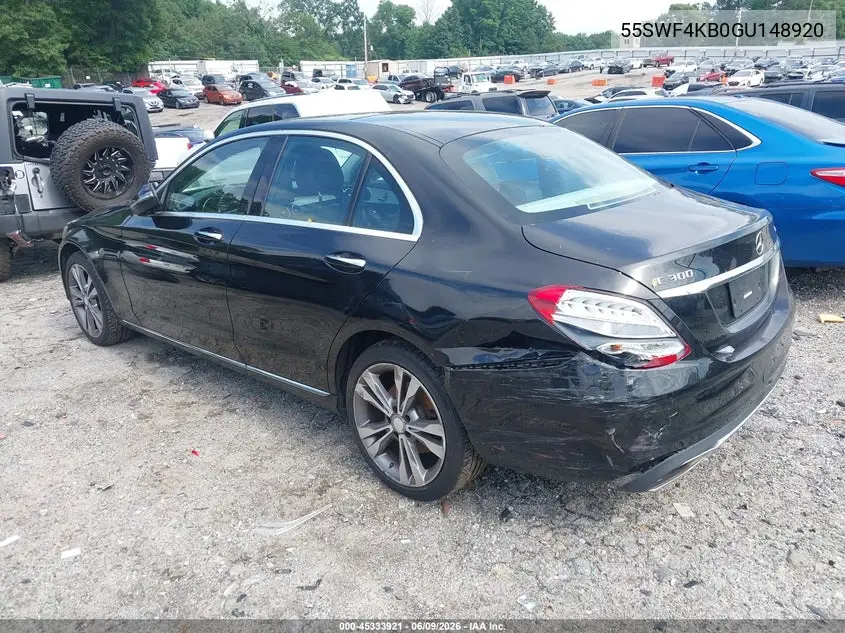 2016 Mercedes-Benz C 300 4Matic VIN: 55SWF4KB0GU148920 Lot: 45333921