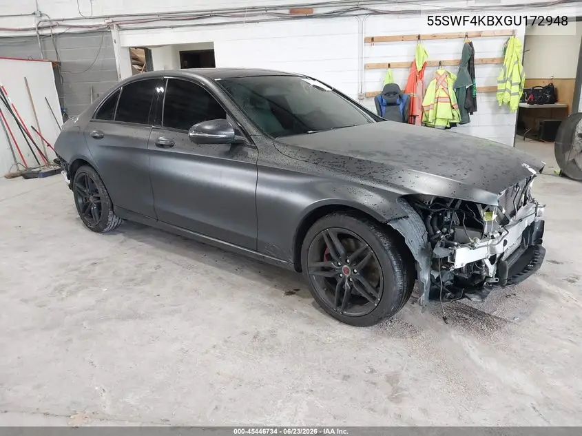 2016 Mercedes-Benz C 300 4Matic VIN: 55SWF4KBXGU172948 Lot: 45446734