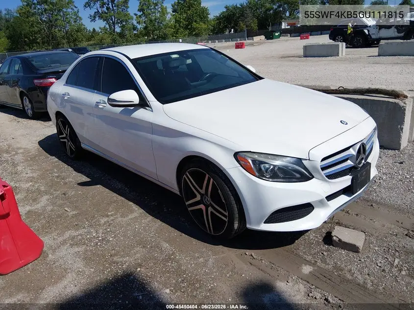 2016 Mercedes-Benz C 300 4Matic VIN: 55SWF4KB5GU111815 Lot: 45450404