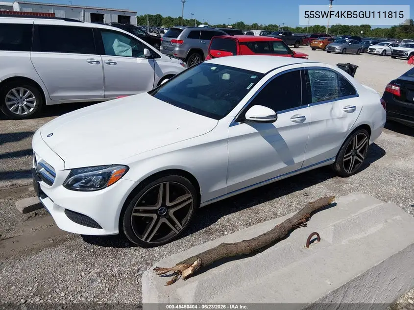 2016 Mercedes-Benz C 300 4Matic VIN: 55SWF4KB5GU111815 Lot: 45450404