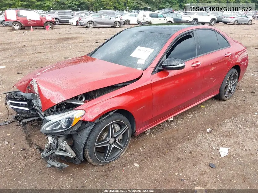 2016 Mercedes-Benz C 300 Sport 4Matic VIN: 55SWF4KBXGU101572 Lot: 45498375