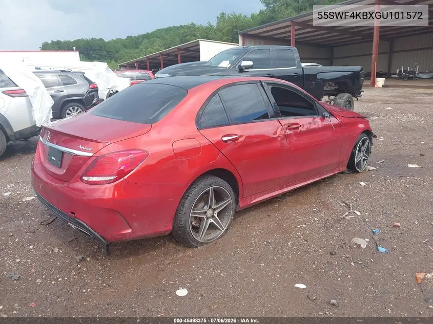 2016 Mercedes-Benz C 300 Sport 4Matic VIN: 55SWF4KBXGU101572 Lot: 45498375