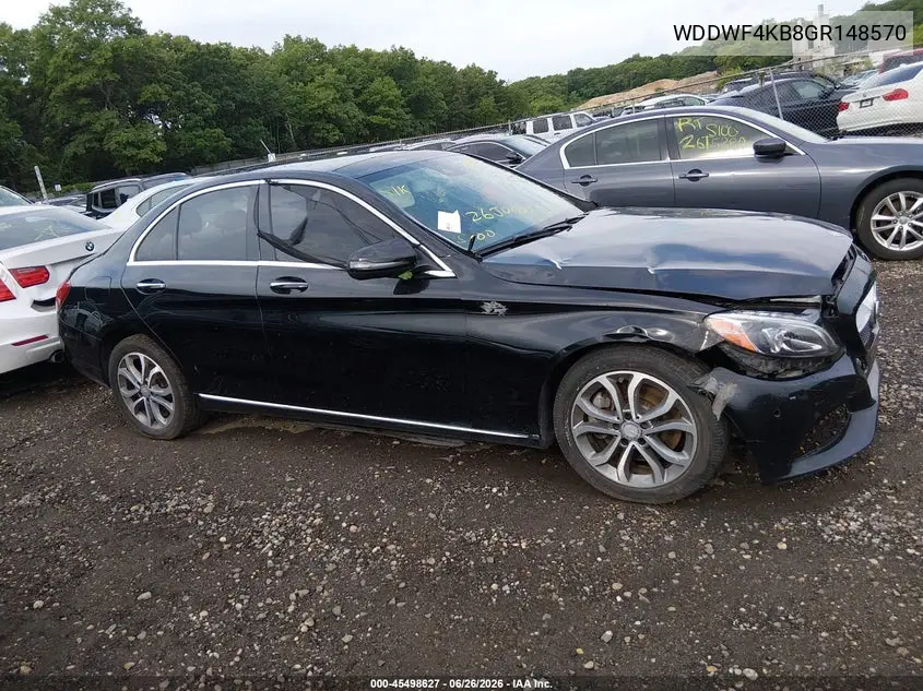 2016 Mercedes-Benz C 300 4Matic VIN: WDDWF4KB8GR148570 Lot: 45498627