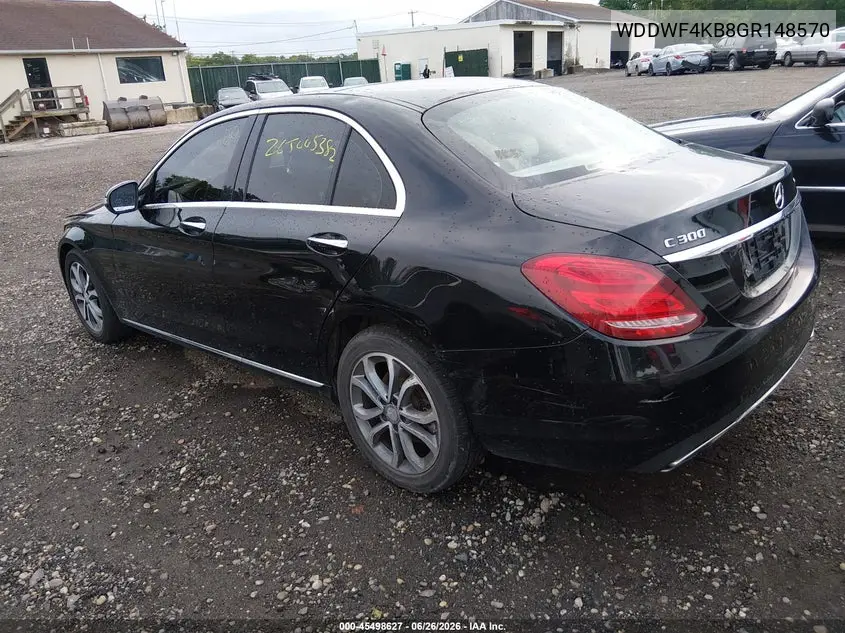 2016 Mercedes-Benz C 300 4Matic VIN: WDDWF4KB8GR148570 Lot: 45498627