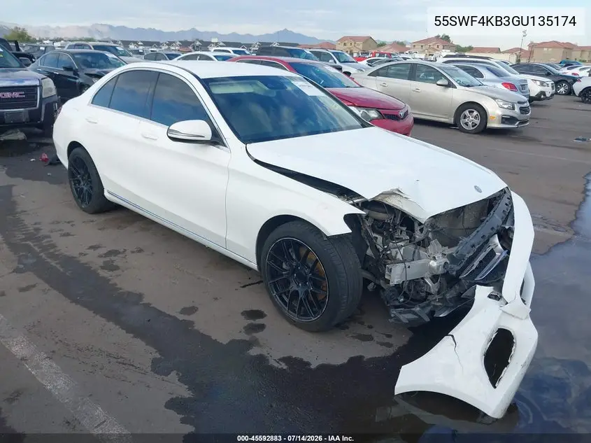 2016 Mercedes-Benz C 300 4Matic VIN: 55SWF4KB3GU135174 Lot: 45592883