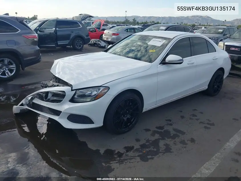 2016 Mercedes-Benz C 300 4Matic VIN: 55SWF4KB3GU135174 Lot: 45592883