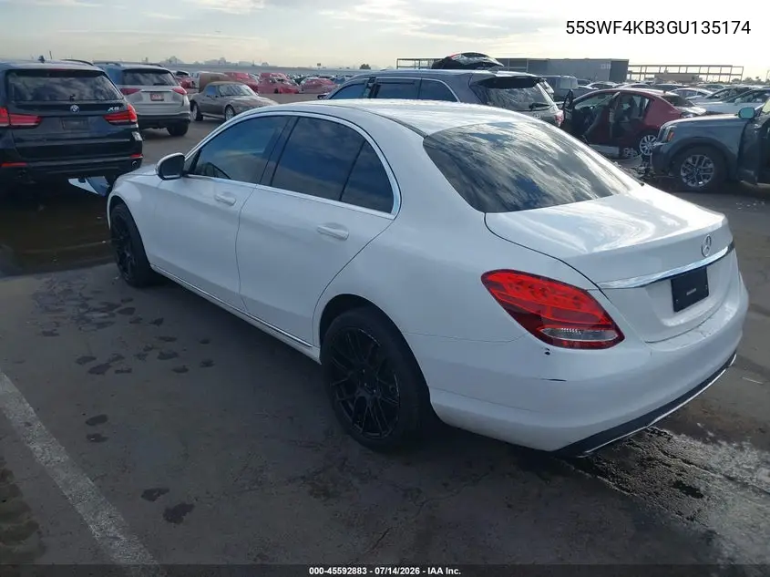 2016 Mercedes-Benz C 300 4Matic VIN: 55SWF4KB3GU135174 Lot: 45592883