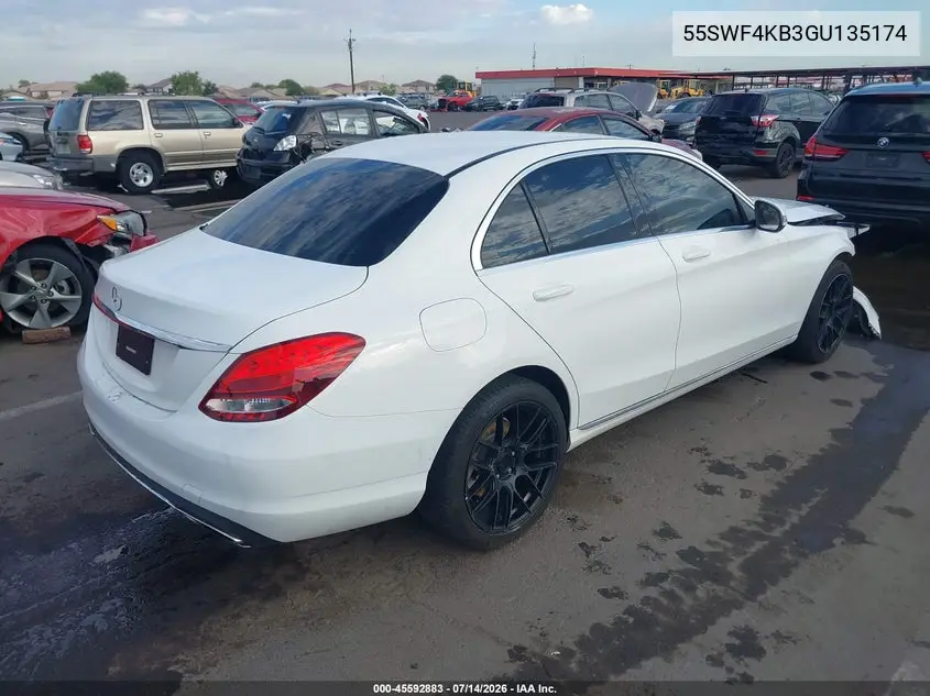 2016 Mercedes-Benz C 300 4Matic VIN: 55SWF4KB3GU135174 Lot: 45592883