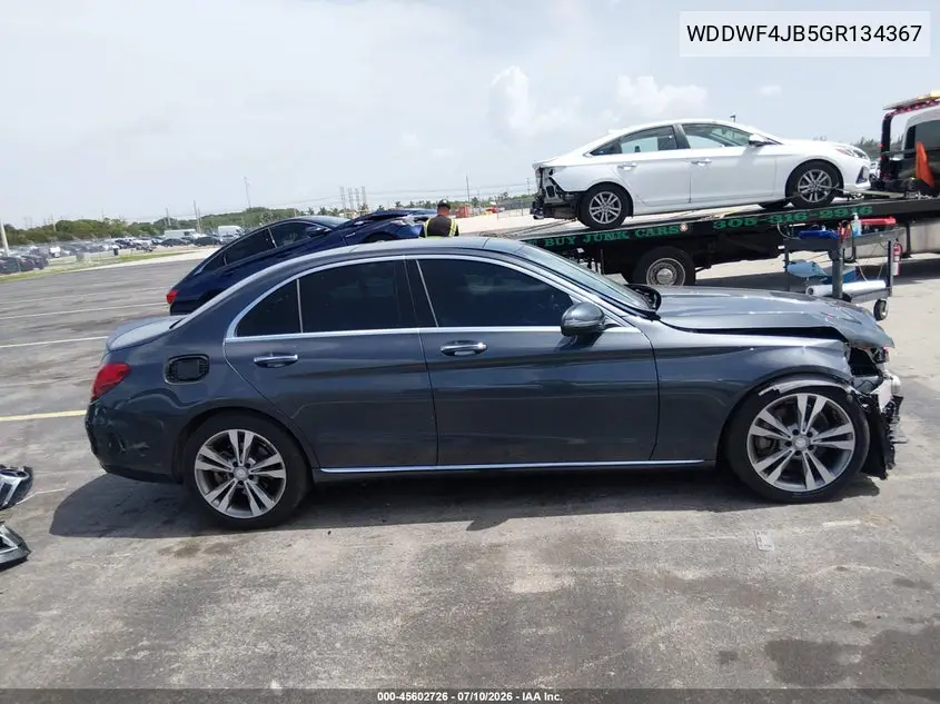 2016 Mercedes-Benz C 300 Luxury VIN: WDDWF4JB5GR134367 Lot: 45602726