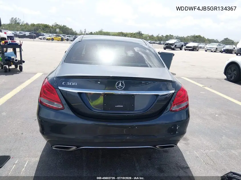 2016 Mercedes-Benz C 300 Luxury VIN: WDDWF4JB5GR134367 Lot: 45602726