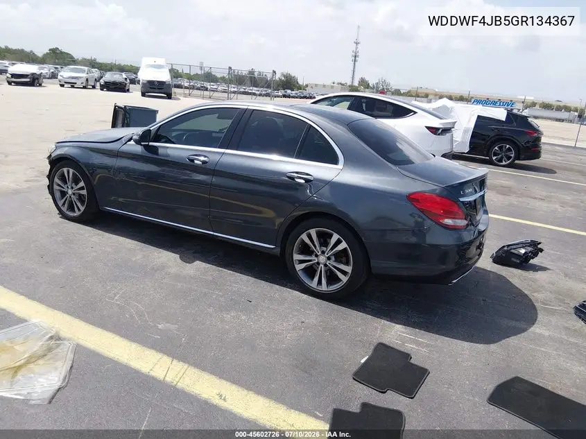 2016 Mercedes-Benz C 300 Luxury VIN: WDDWF4JB5GR134367 Lot: 45602726