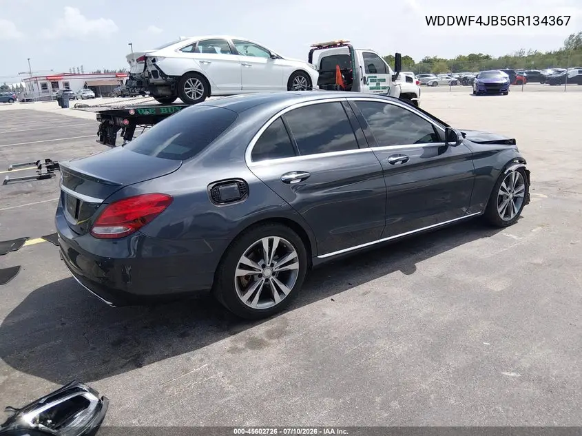 2016 Mercedes-Benz C 300 Luxury VIN: WDDWF4JB5GR134367 Lot: 45602726