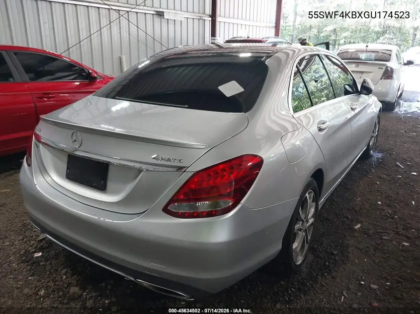 2016 Mercedes-Benz C 300 4Matic VIN: 55SWF4KBXGU174523 Lot: 45634502