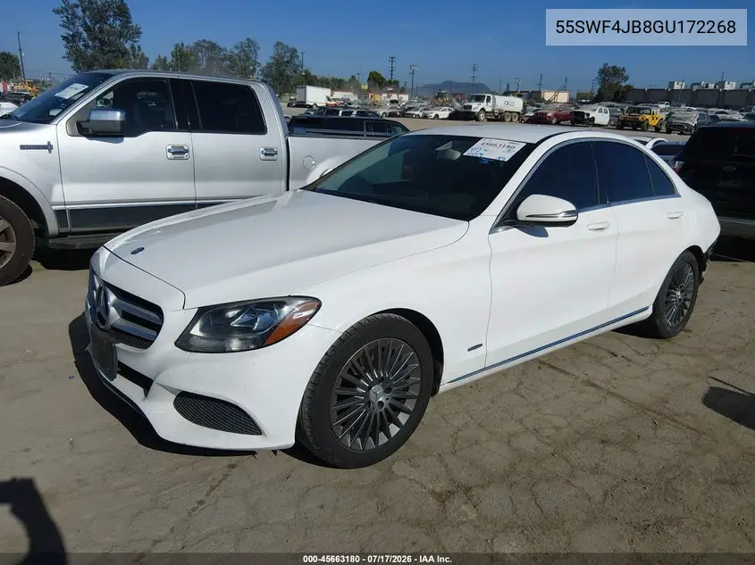 2016 Mercedes-Benz C 300 VIN: 55SWF4JB8GU172268 Lot: 45663180