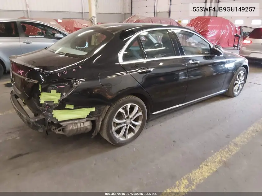 2016 Mercedes-Benz C 300 VIN: 55SWF4JB9GU149257 Lot: 45672316