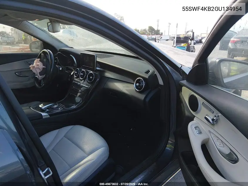 2016 Mercedes-Benz C 300 4Matic VIN: 55SWF4KB2GU134954 Lot: 45673632