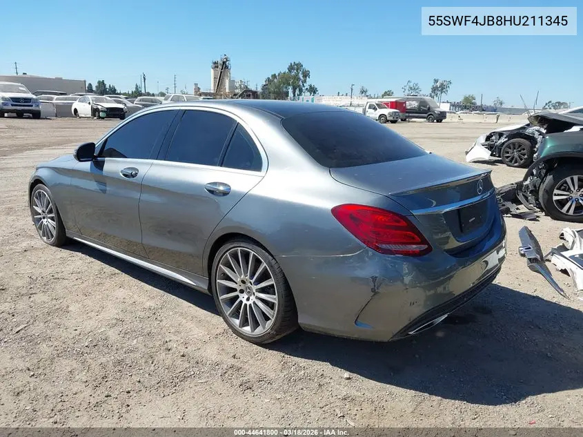 55SWF4JB8HU211345 2017 Mercedes-Benz C 300 Sport