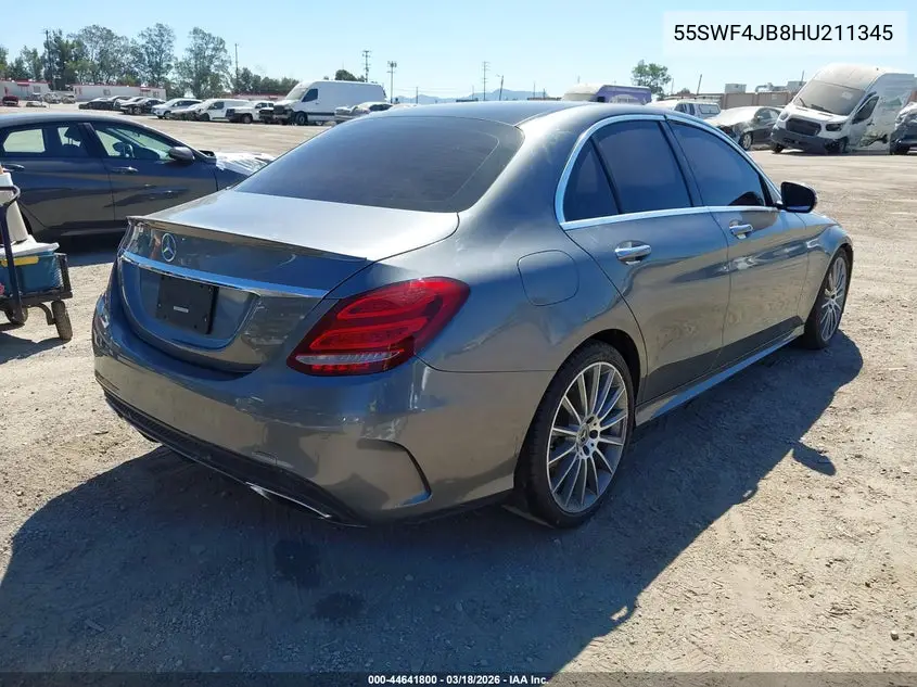 55SWF4JB8HU211345 2017 Mercedes-Benz C 300 Sport